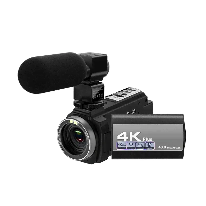 224KM 48MP 3.0 inch Touch Screen Night Vision IR 16X Digital Zoom 4K Professional WiFi Video Camera Camcorder, Model: Standard + Microphone-0